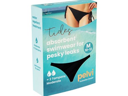 Pelvi Tides Absorbent Swimwear Bottoms For Leaks Bikini Black M For Sale