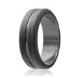 ROQ Silicone Ring - Engraved Middle Line - Grey by ROQ for Men - 13 mm Ring Sale