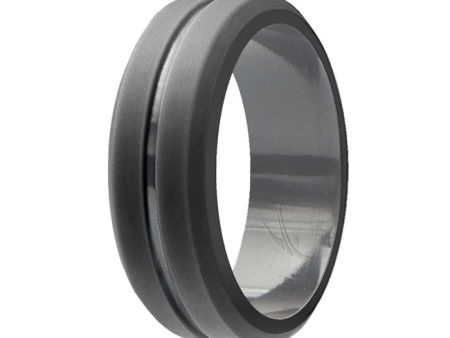 ROQ Silicone Ring - Engraved Middle Line - Grey by ROQ for Men - 13 mm Ring Sale