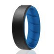 ROQ Silicone Wedding BR 8mm Edge Ring - Light-Blue-Black by ROQ for Men - 8 mm Ring Sale