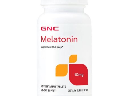 GNC Melatonin 10MG Supports restful sleep 60 vegetarian Tablets Online now