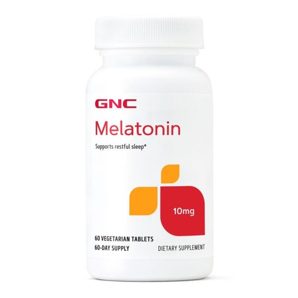 GNC Melatonin 10MG Supports restful sleep 60 vegetarian Tablets Online now