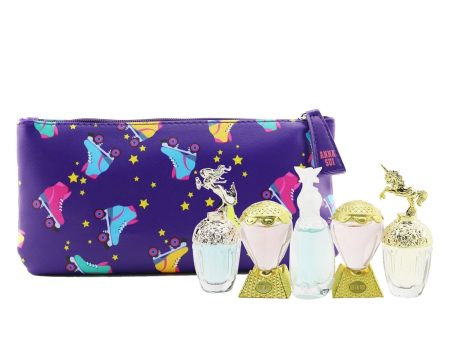 Anna Sui Miniature Coffret: Fantasia EDT 5ml + Fantasia Mermaid EDT 5ml + Sceret Wish EDT 5ml + 2x Sky EDT 5ml + Pouch  5pcs+Pouch For Discount