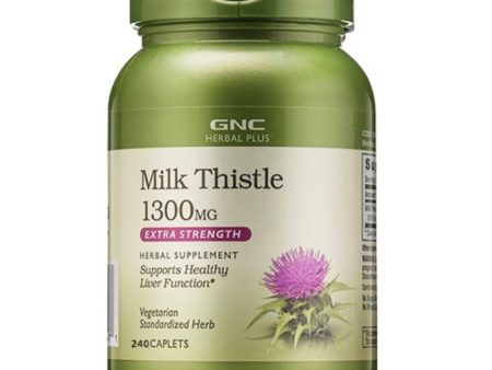 GNC Herbal Plus Milk Thistle 1300 MG (per 2 Tablets) 240 Tablets Online Hot Sale