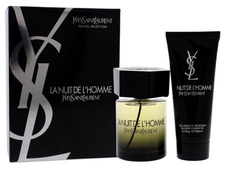 Yves Saint Laurent La Nuit De LHomme by Yves Saint Laurent for Men - 2 Pc Gift Set 3.3oz EDT Spray, 3.3oz All-Over Shower Gel Supply