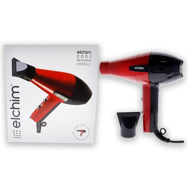 Elchim 2001 Classic Hair Dryer - Red-Black by Elchim for Women - 1 Pc Hair Dryer Supply